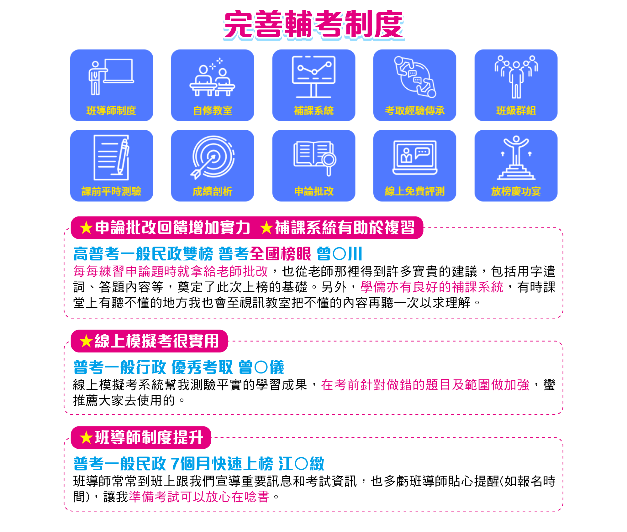 最完善的輔考制度